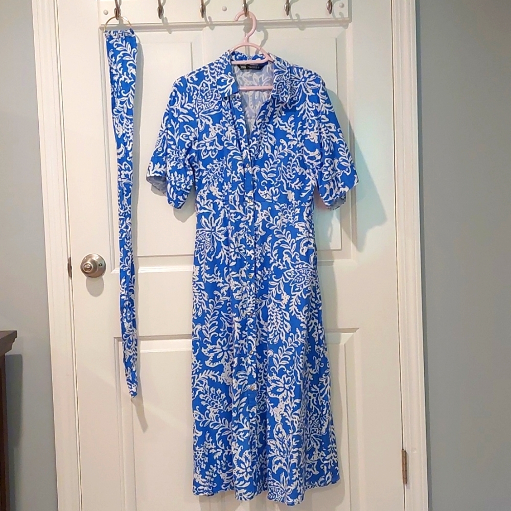 Zara linen a line midi Dress 😍 ✨️